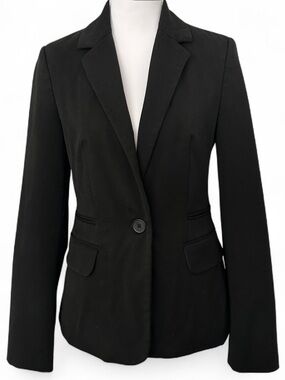 Express Black Single-Button Tailored Blazer